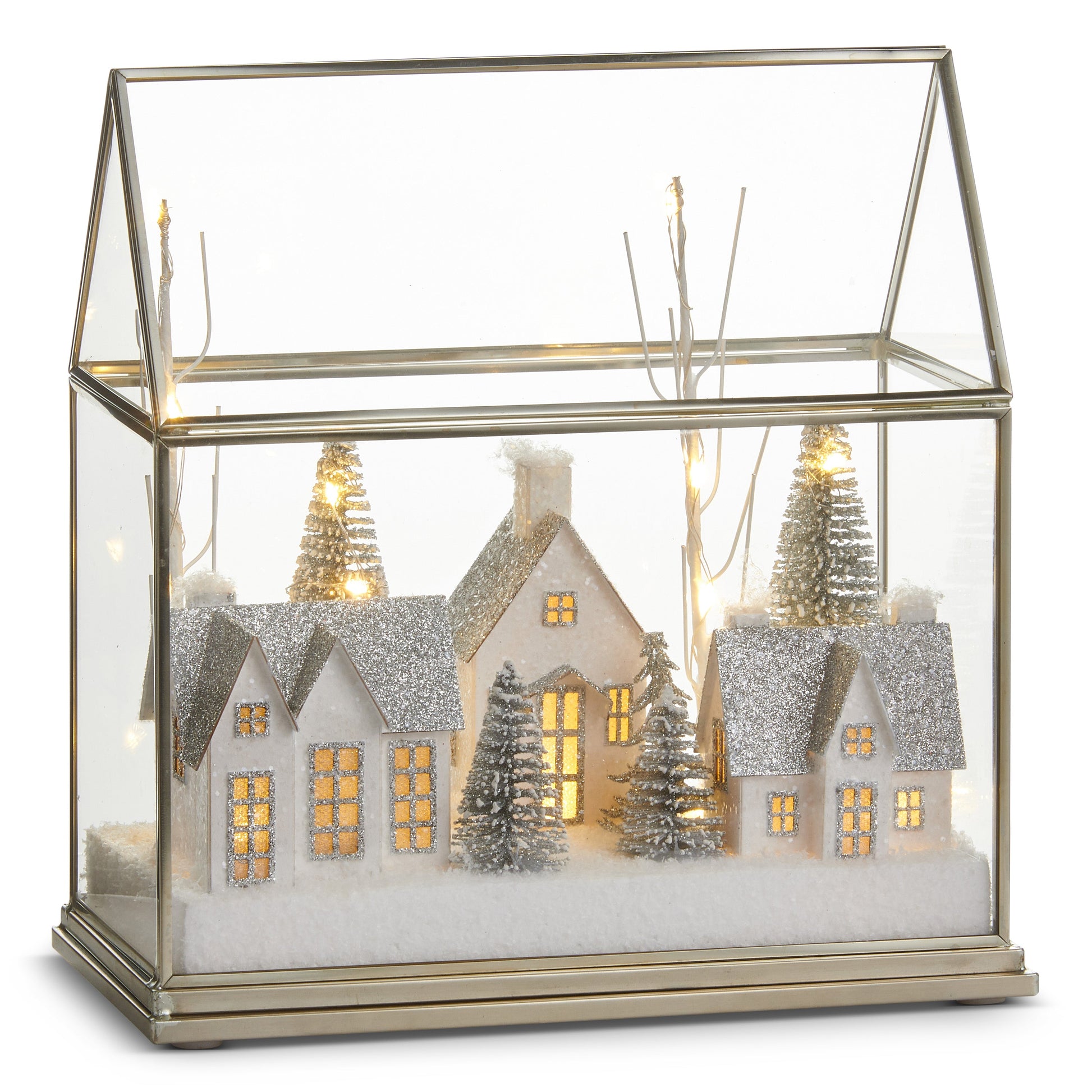 8.75" Snow City Lighted Terrarium