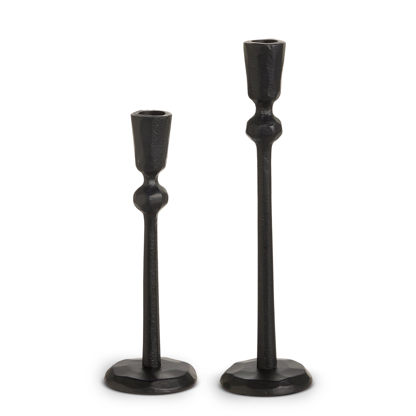 11" Black Iron Candlesticks