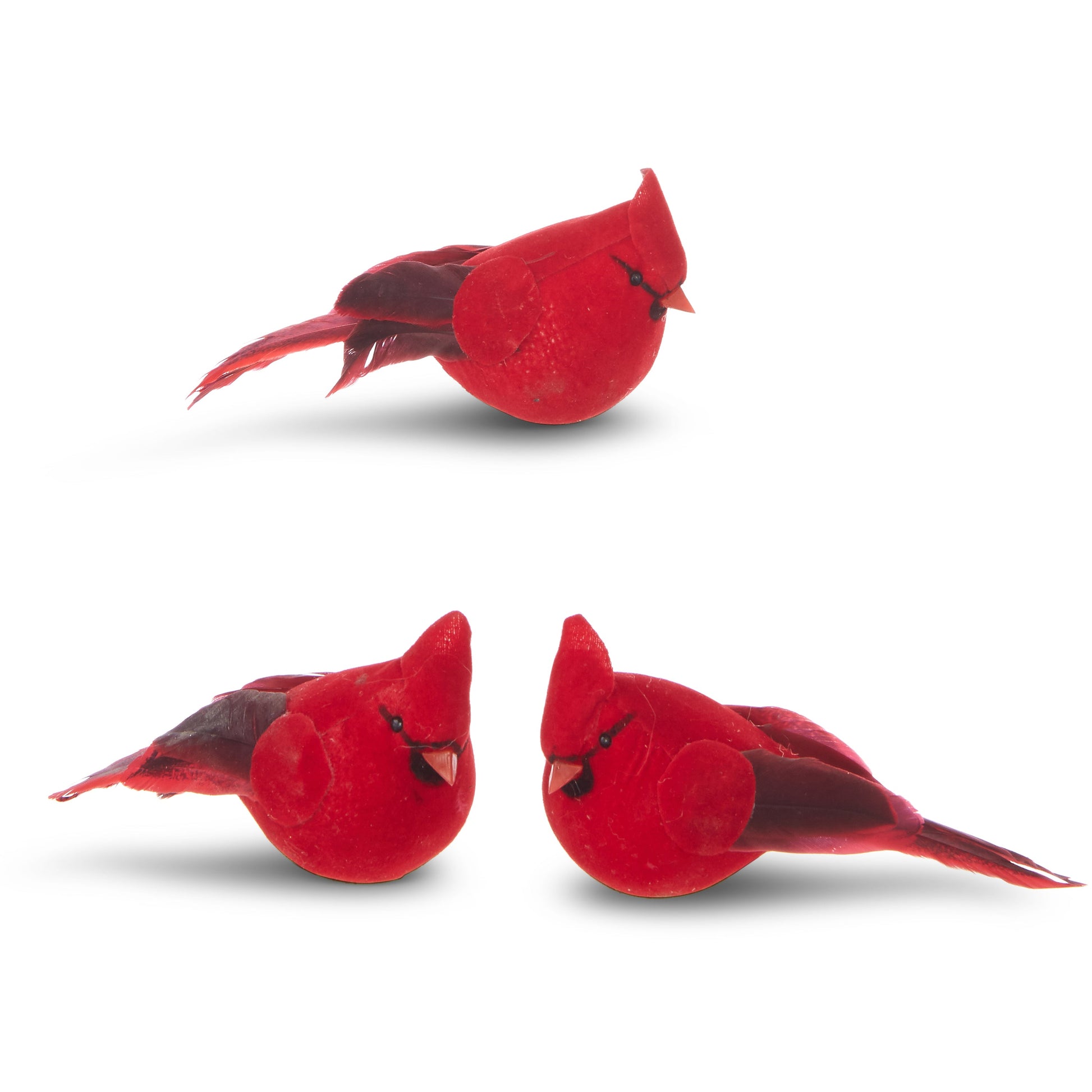 4.5" Clip-On Cardinal Ornament asst/3