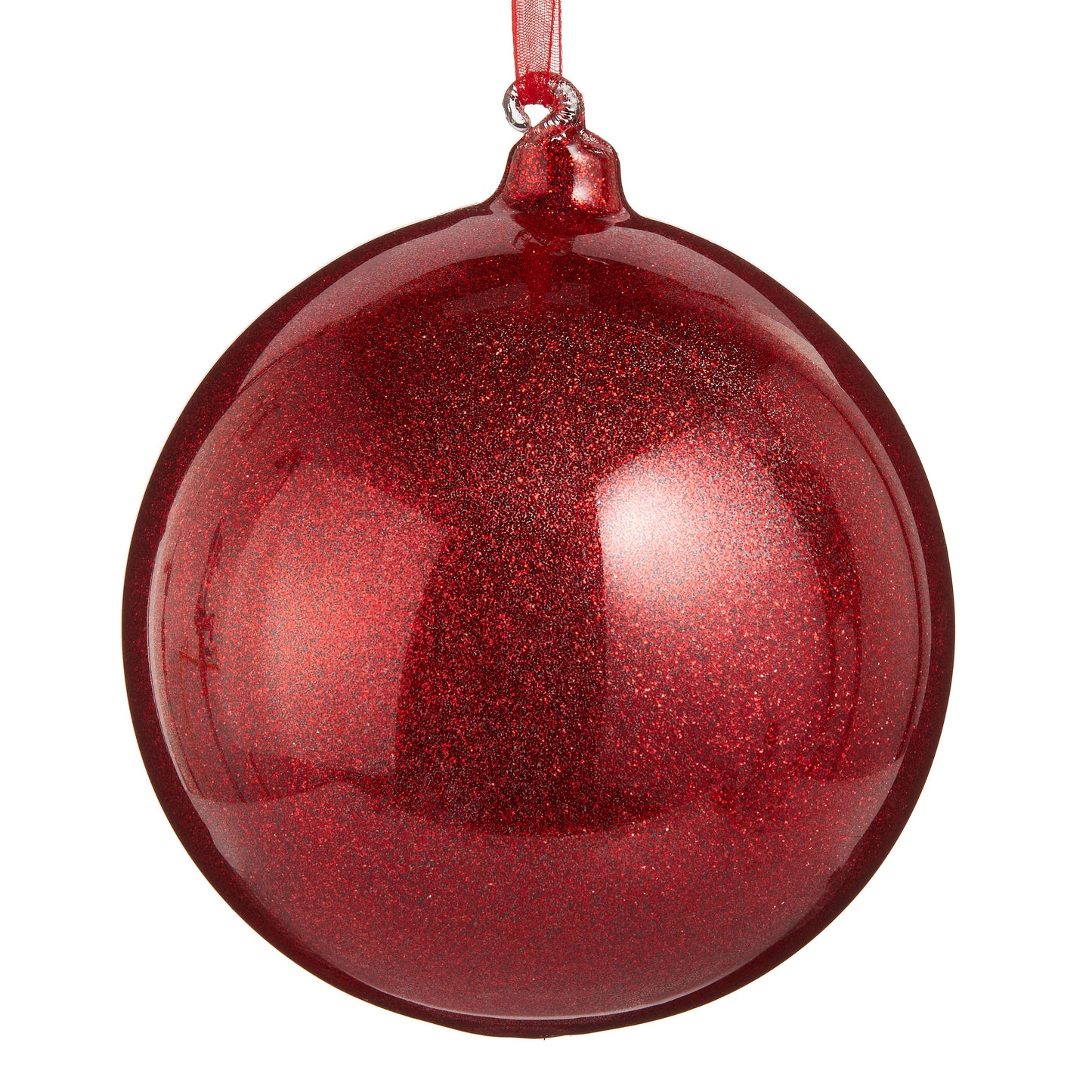 5" Glitter Red Ball Ornament