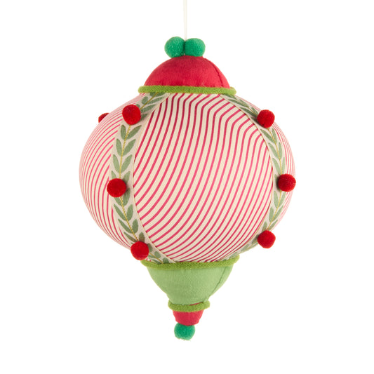11" Red Seersucker Ornament