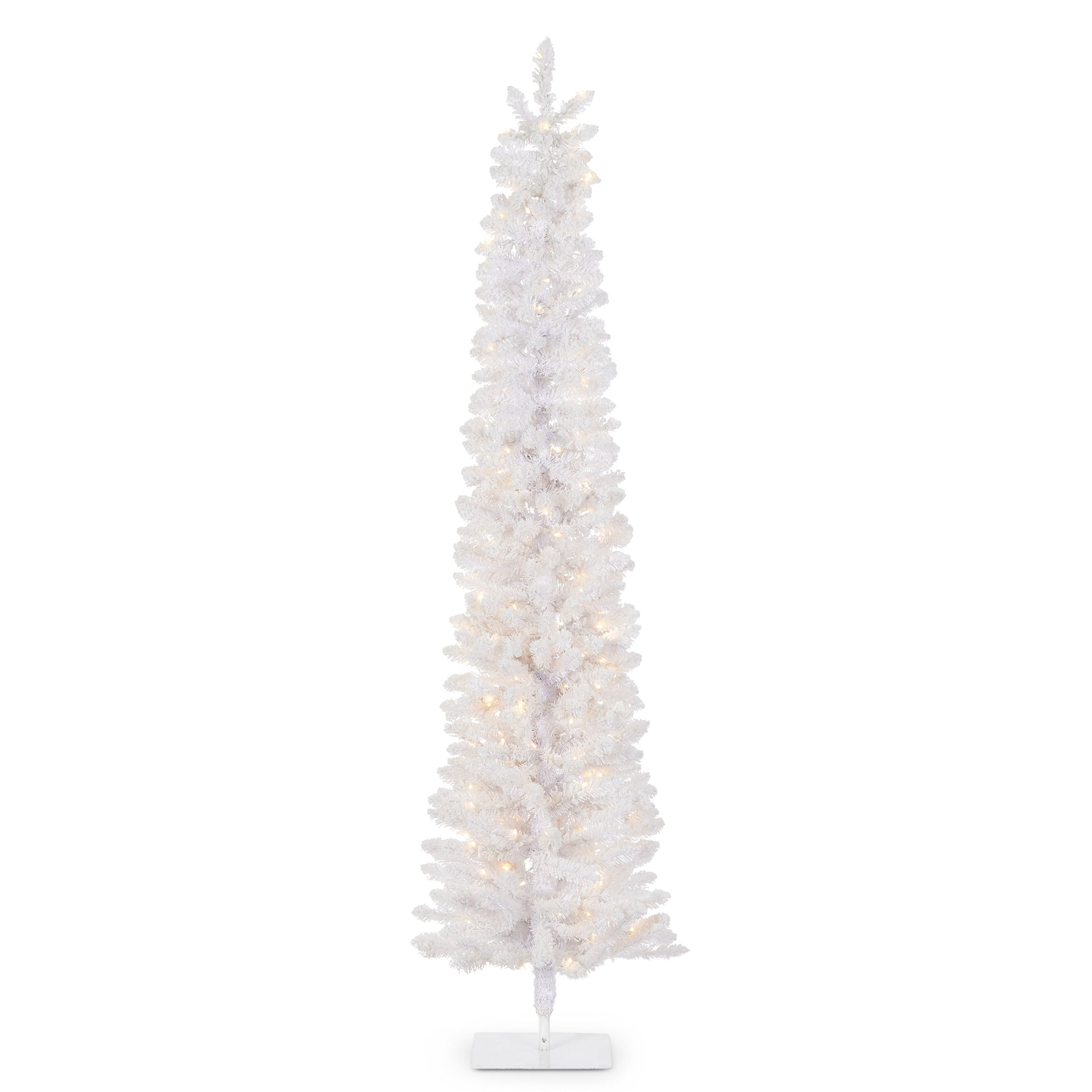 *DC* 7' Flocked Pure White Alpine Tree