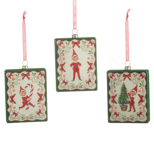 4.25" Santa's Little Helper Rectangle Ornament