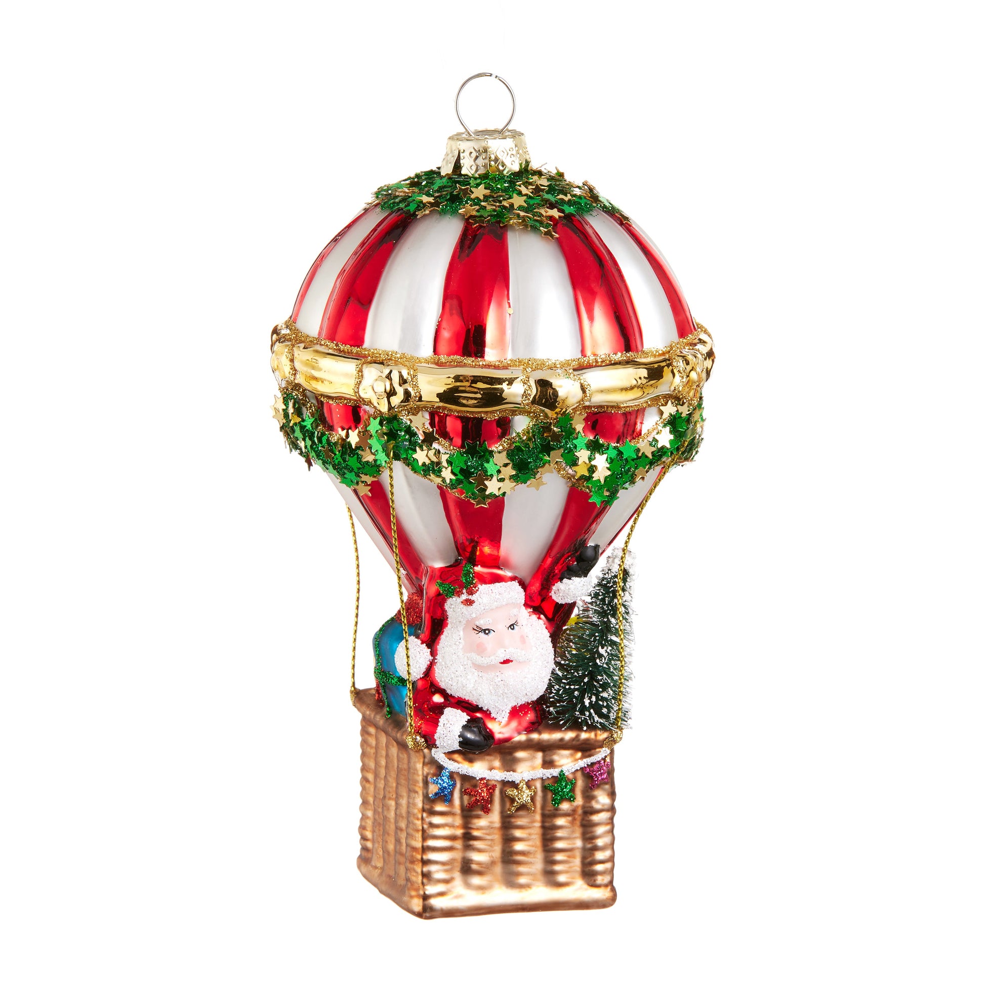 5.75" Santa Hot Air Balloon Ornament