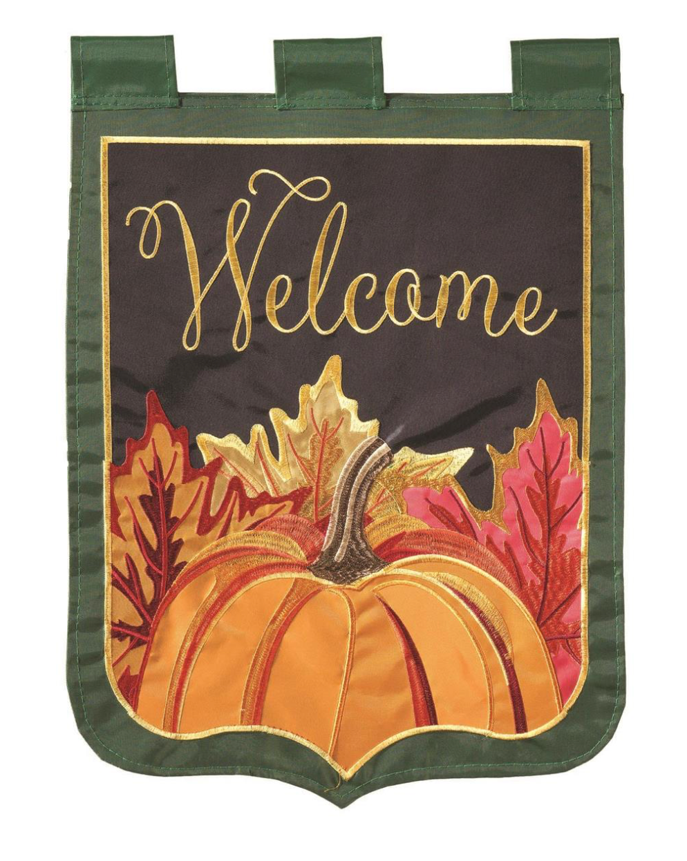Flag Pumpkins Welcome Shaped 13x18