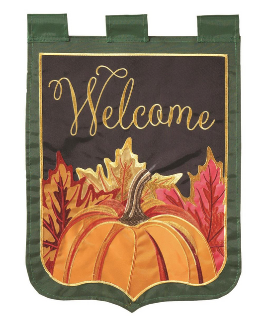 Flag Pumpkins Welcome Shaped 13x18