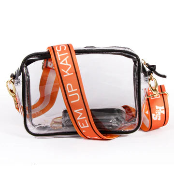 Bridget Clear Purse with Patterned Shoulder Strap - Sam Houston State