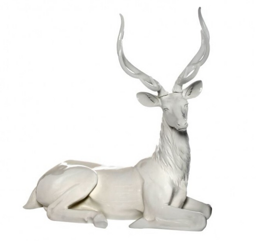 46" Resin Sitting Modern Deer