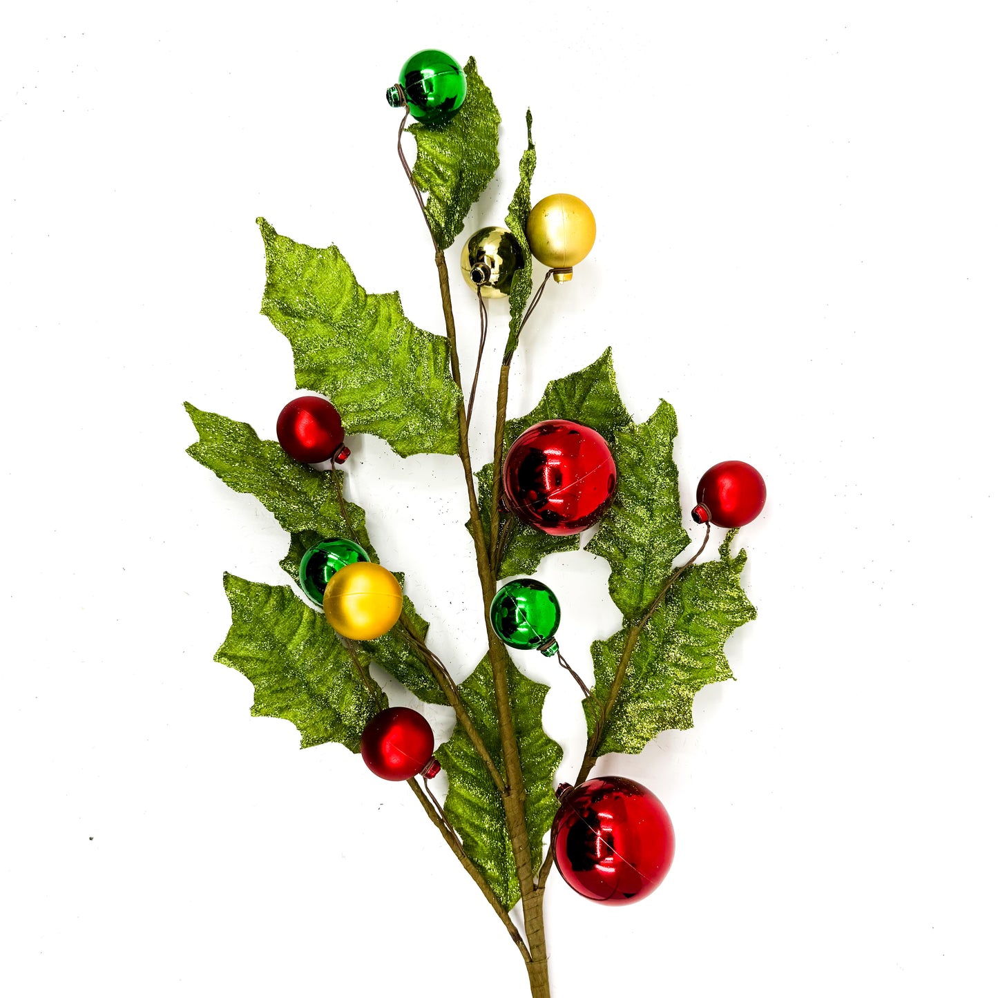 28" Holly and Ball Spray