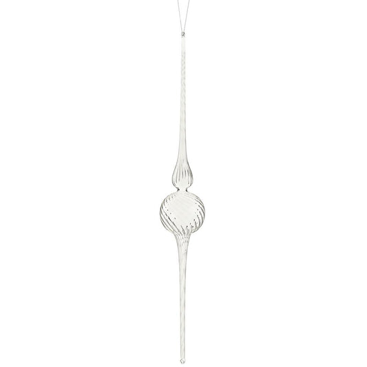 23.5" Glass Finial Ornament Clear