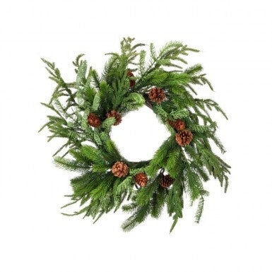 20" Wreath Real Touch Norfolk/Spruce/Juniper