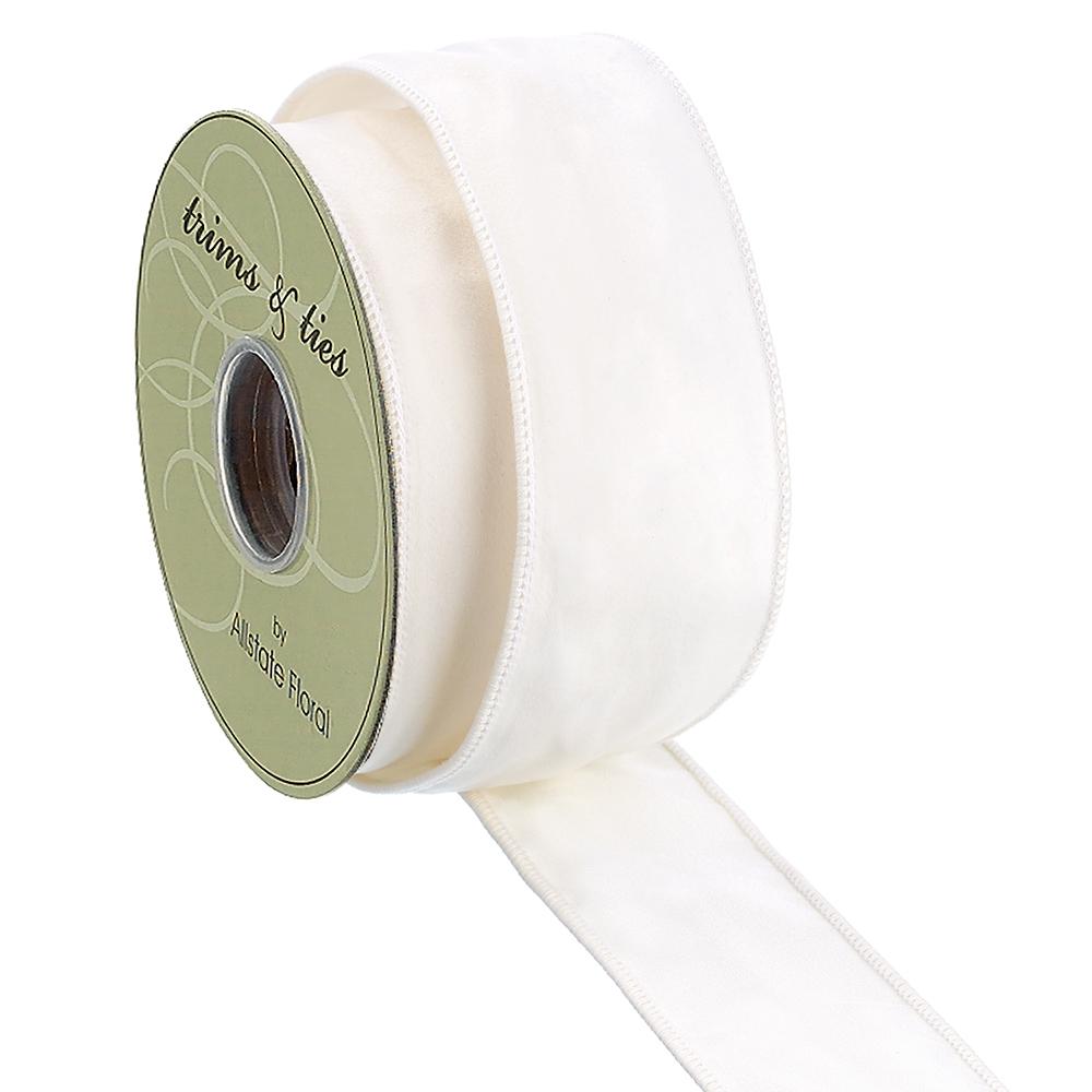 2.5" X 10yds Velvet Ribbon - White