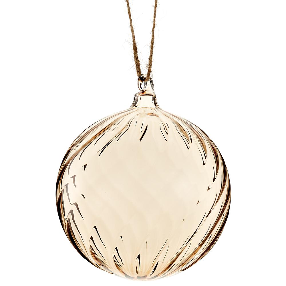4" Glass Ball Ornament Light Brown