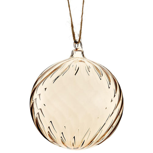 4" Glass Ball Ornament Light Brown