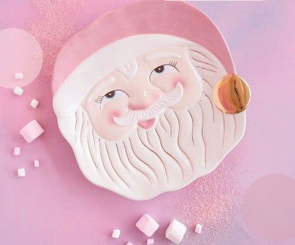 PAPA NOEL PINK PLATTER – 14" Ceramic