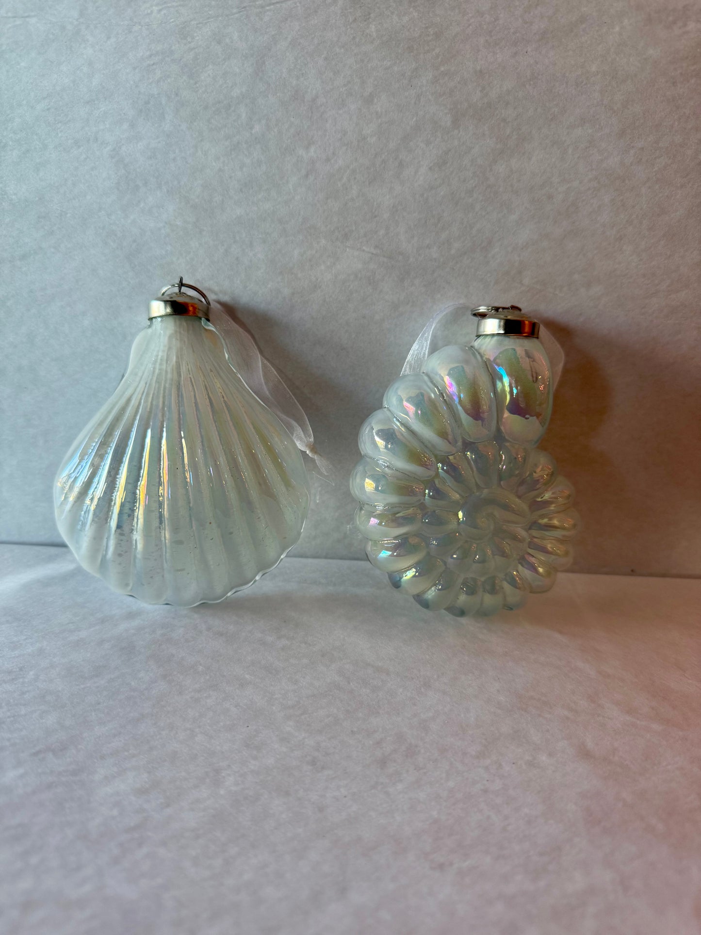 4.5" GLASS SHELL ORNAMENT (Sold individually)