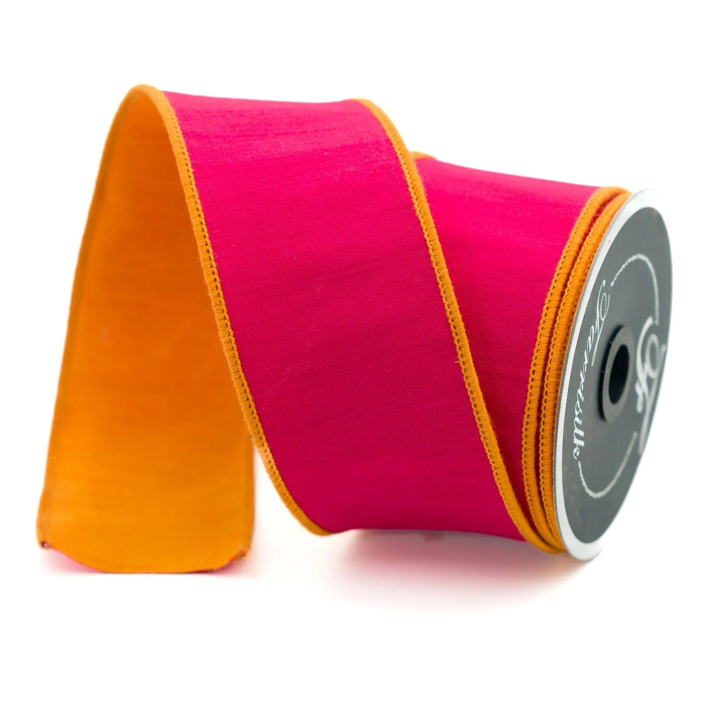 2.5" X 10yds Contrast Hot Pink & Orange Ribbon
