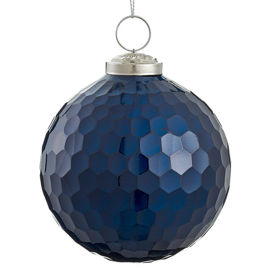 4" Glass Ball Ornament Blue