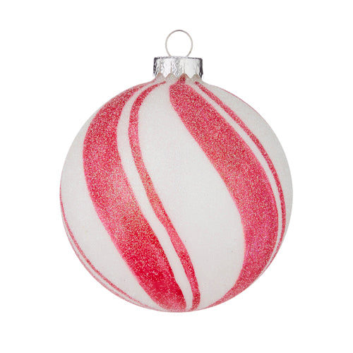 4" Peppermint Stripe Ball Ornament