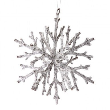 8" 3-D Snowflake Frosted Ornament