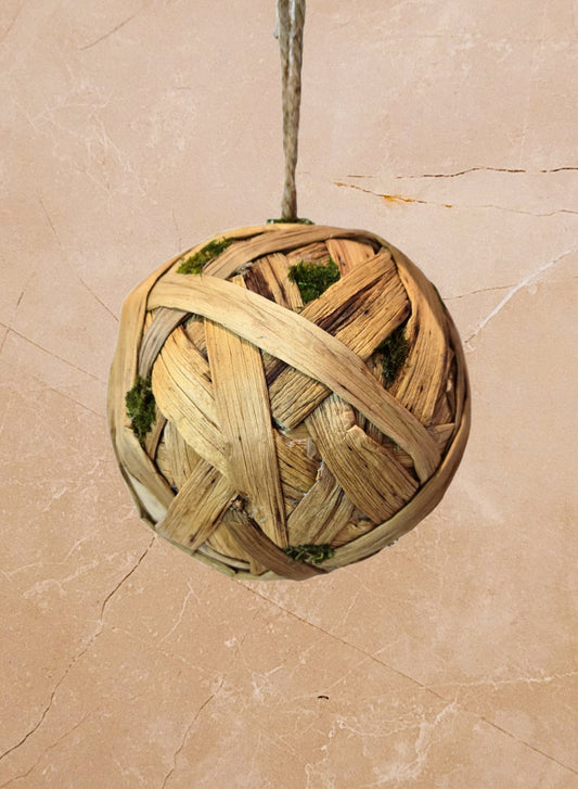 5" Sisal/ Moss Ball Ornament