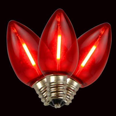 LED C7 Red Transparent Smooth Bulb