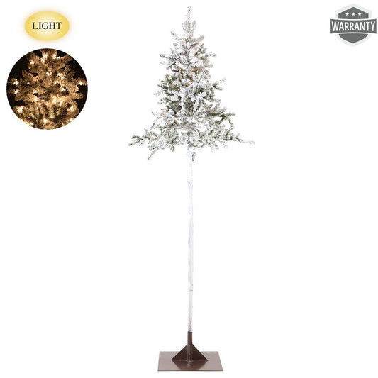 10' x 45"D Flocked Pine Tree w/ Stand