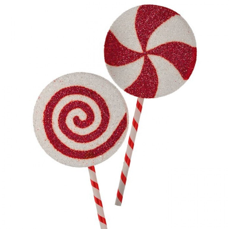 36" Tinsel Glitter Foam Lollipop 2/Ast
