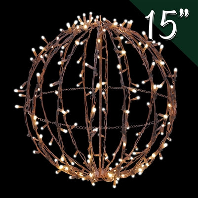 15" Foldable Sphere - Brown/Warm White