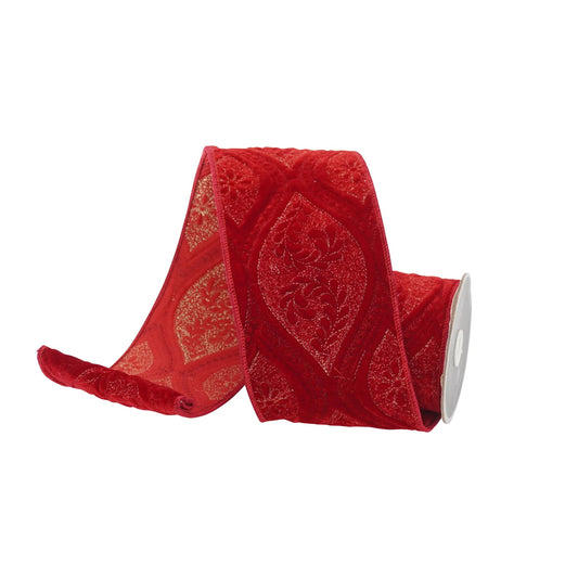 4" X 5Yd Laurel Tapestry, Red