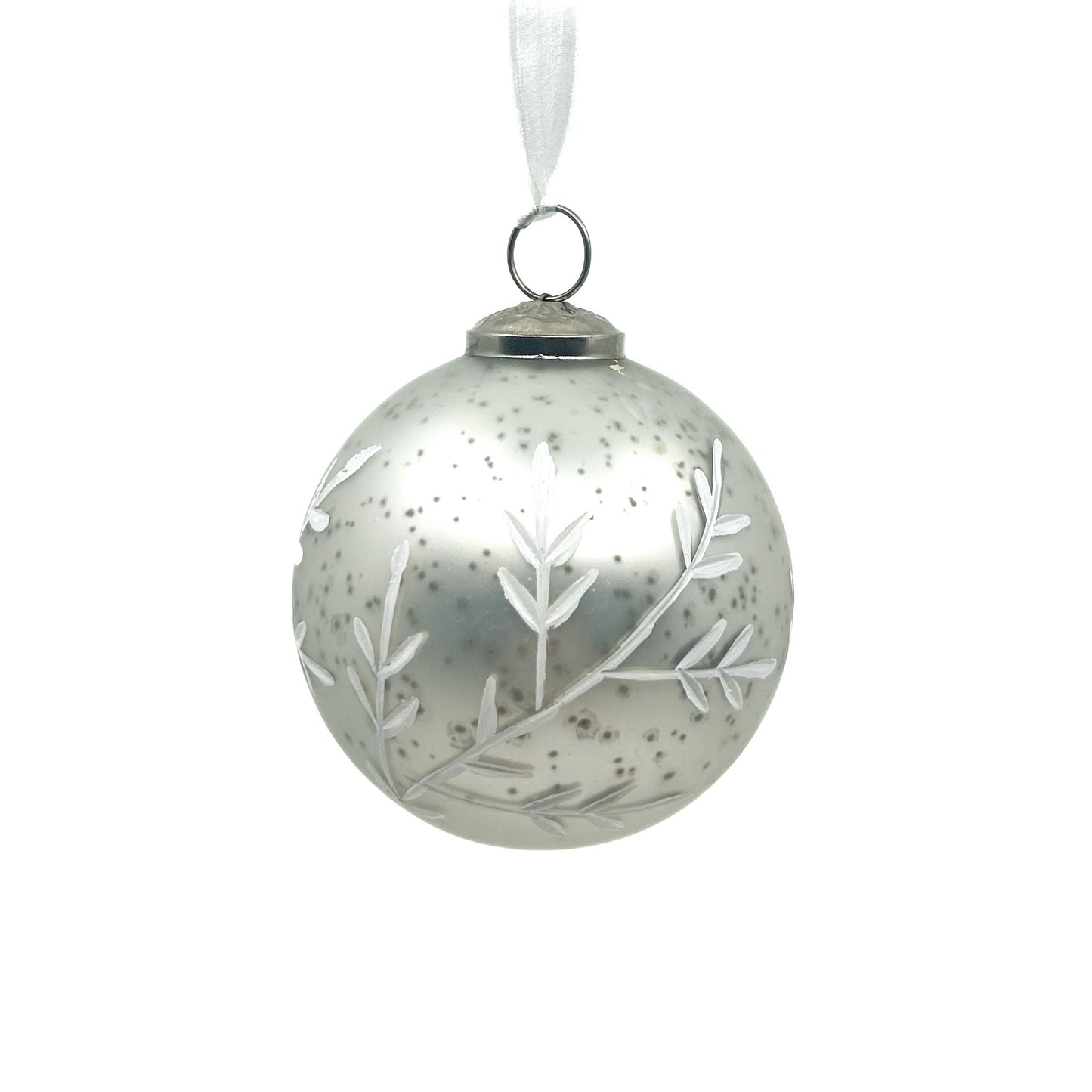 4" Glass Winters Wonder Ball Ornament