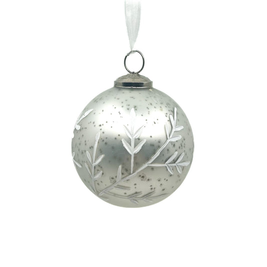 4" Glass Winters Wonder Ball Ornament
