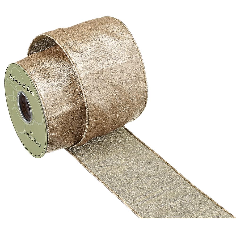 4" X 10Y Matte Metallic Ribbon Gold