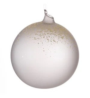 150Mm Glittered Glass  Ball Smoke Grey