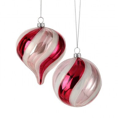 4-4.5" Gls PRL C.S.Ball/Onion Ornament 2/Ast