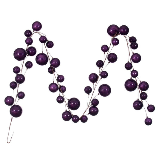10' Plum Pearl Branch Ball Garland