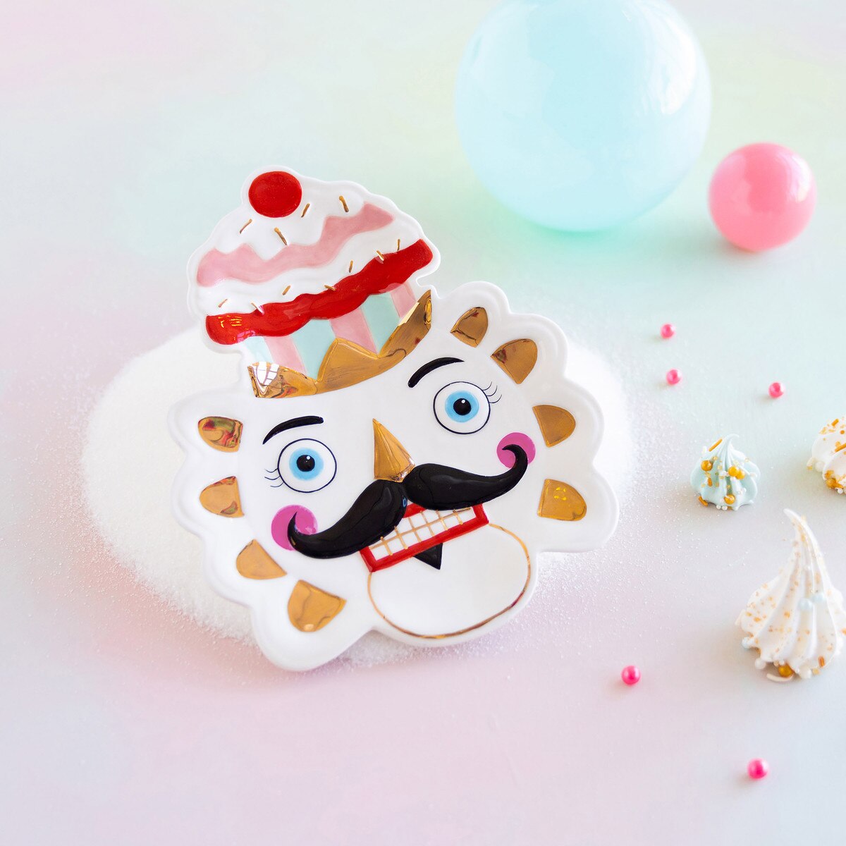 Colonel Cupcake Plate, Ceramic, 6.25" x 7.75"