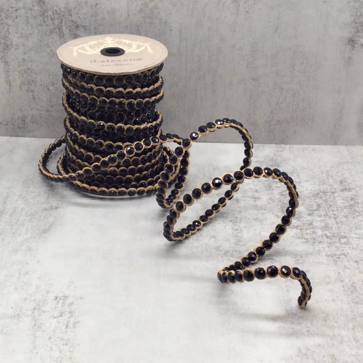 .5" x 10yds Crown Jewel Double Sided Trim – Black