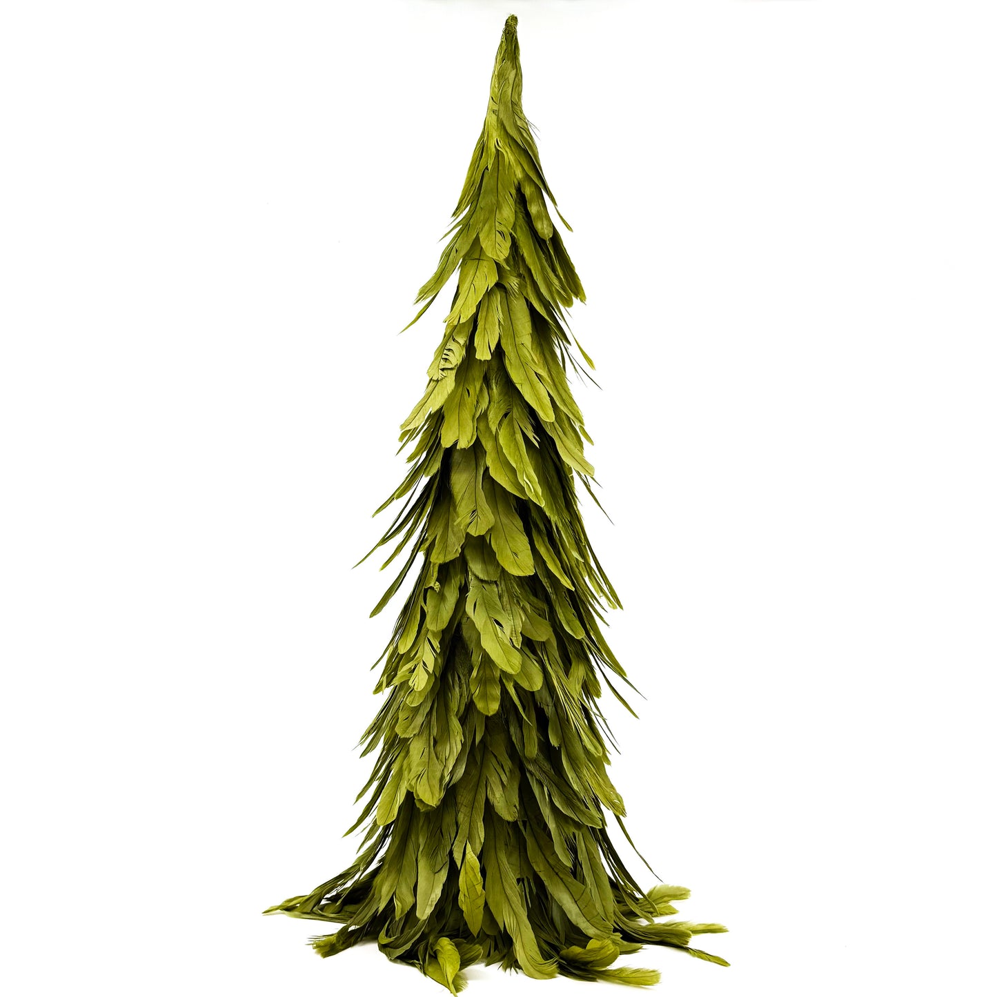 24" Feather Cone Topiary Green/ Gray