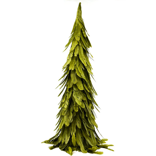 24" Feather Cone Topiary Green/ Gray