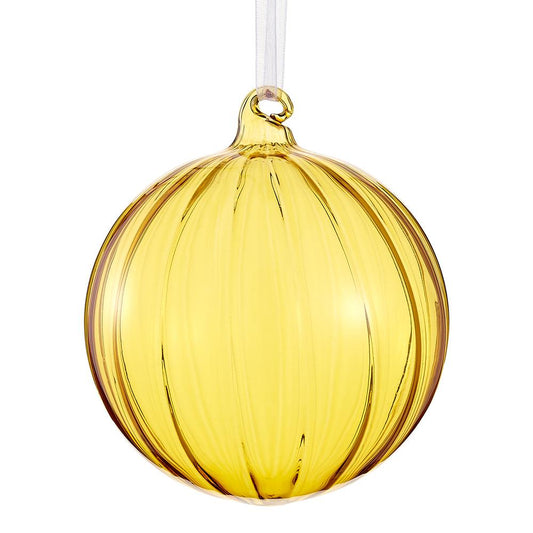 4" Glass Ball Ornament Amber