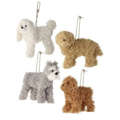 4-5.5" Faux Fur Dog Ornament (ASST/ 4)