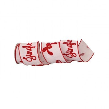 4" X 5Yd Ribbon Embroid "Jingle" W/Bow