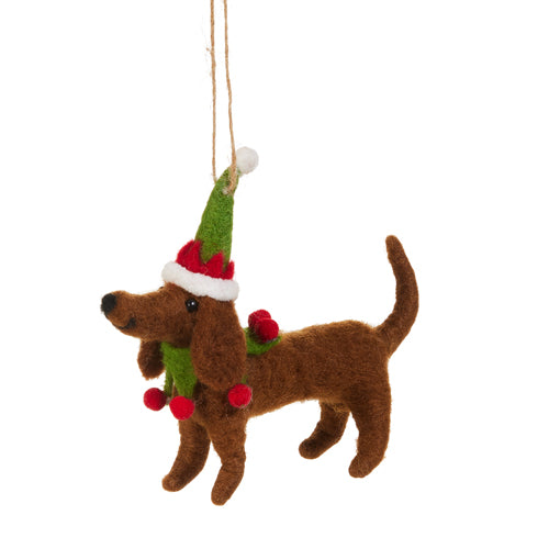 6" Christmas Dog Ornament