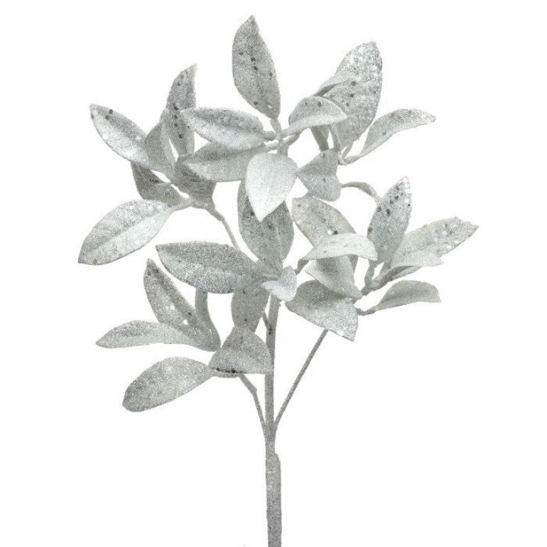 23" Glitter Pittosporum Spray White