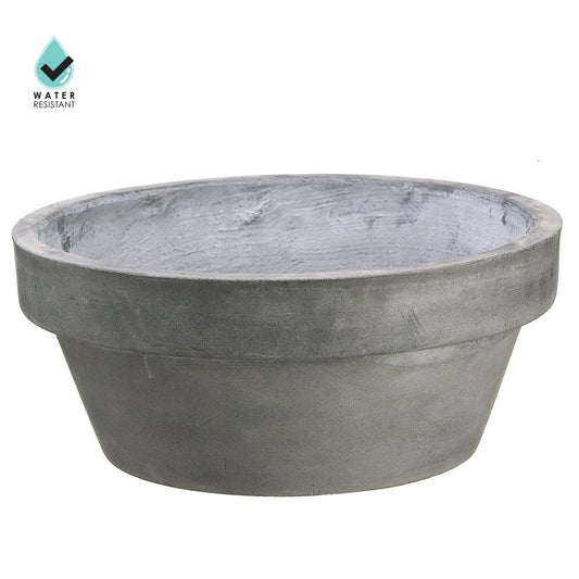 6.25"Hx15"D Aged Fiber Cement Pot Gray