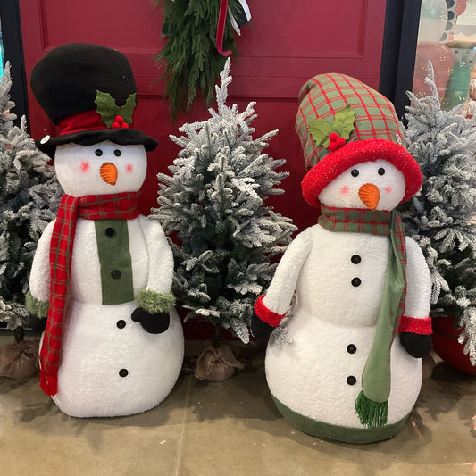 43"H Plush Holiday Snowman, 2