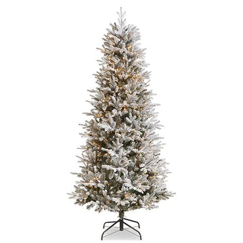 5' Snake Light Flocked Slim Spruce Tree