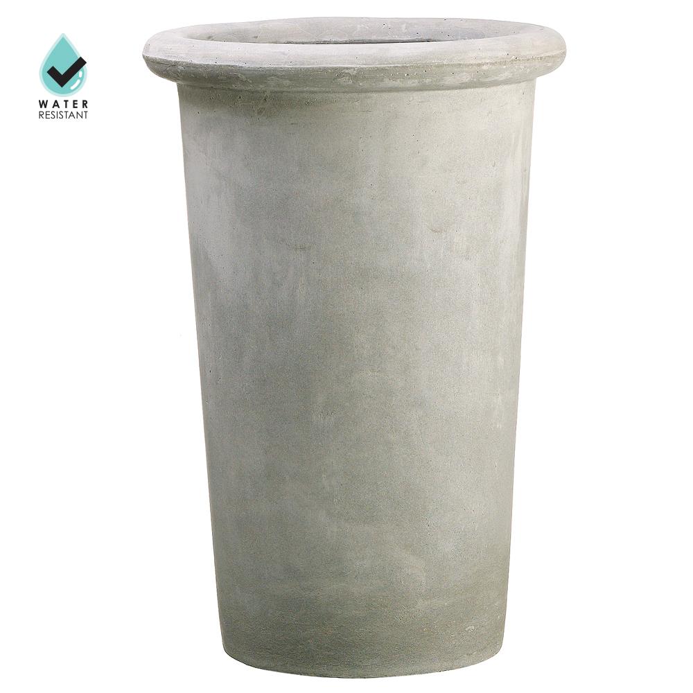 23.5"H Aged Fiber Cement Planter Beige