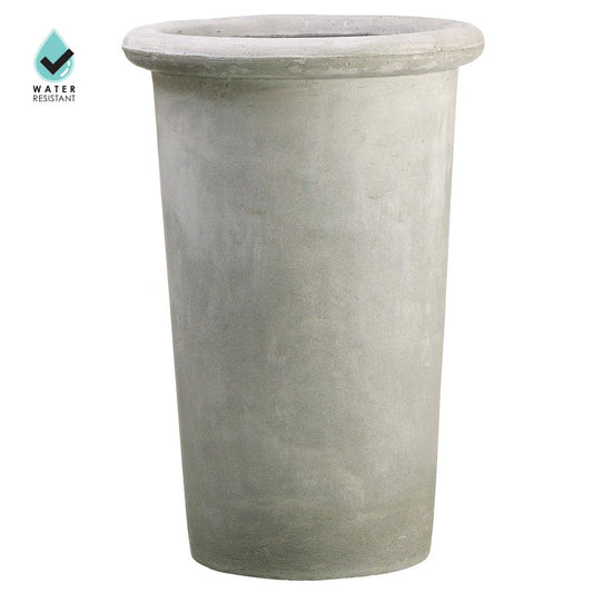 23.5"H Aged Fiber Cement Planter Beige